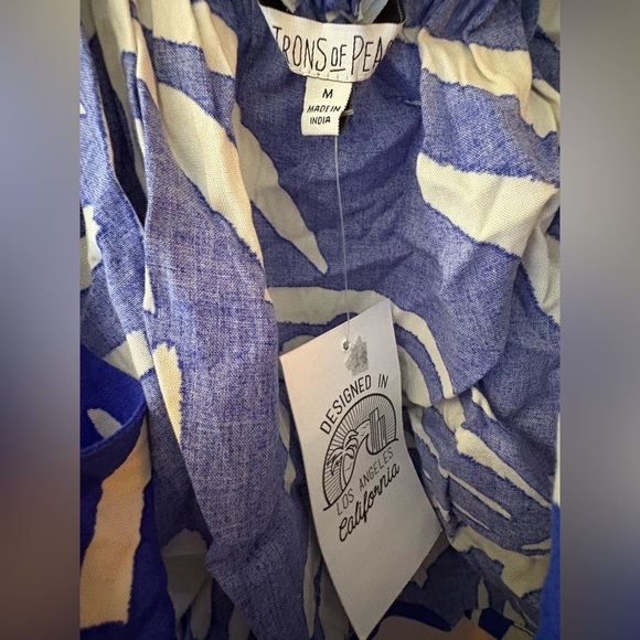 Patrons of Peace NWT royal blue white tank medium vacation print rayon - Picture 2 of 9